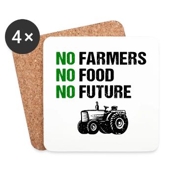 No Farmers No Food No Future Landwirtschaft Bauern - Untersetzer (4er-Set) - Weiß - Vorne