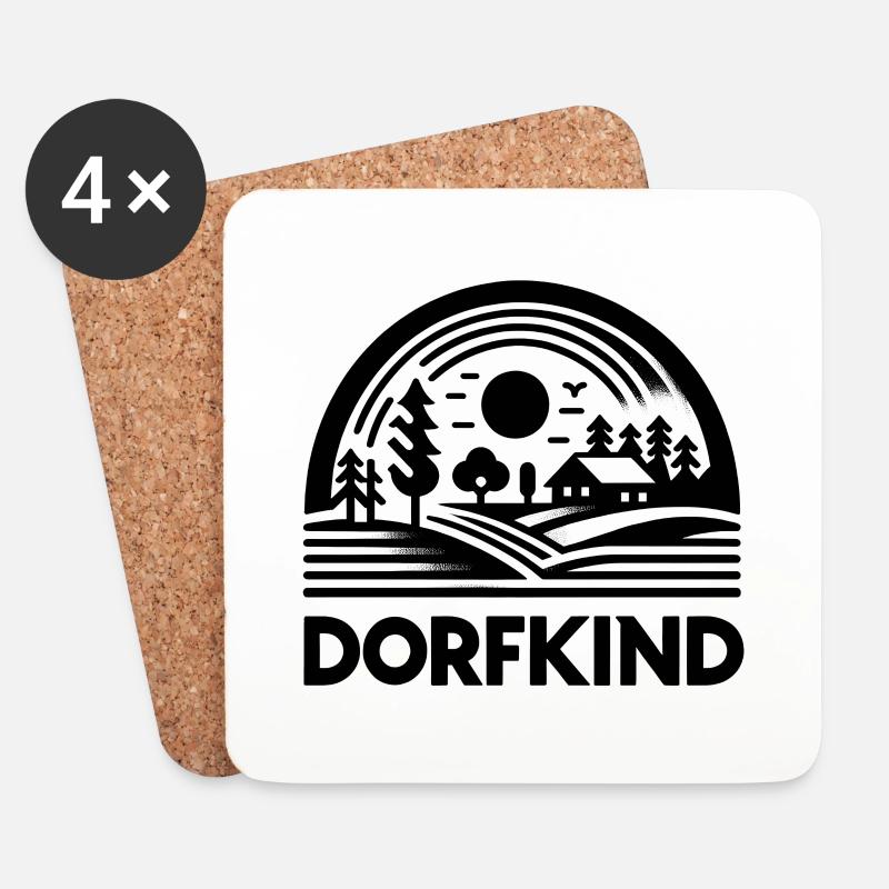 Dorfkind: Ein Lebensstil, Eine Leidenschaft. - Untersetzer (4er-Set) - Weiß