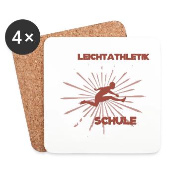 Leichtathletik Athletics Schule Sportler Spruch - Untersetzer (4er-Set) - Weiß - Vorne
