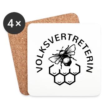 Imkerin Imkerei Geschenk lustig Biene Bienen Wabe - Untersetzer (4er-Set) - Weiß - Vorne