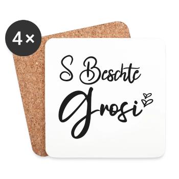 S Beschte Grosi Grand-mère Suisse Suisse Allemande Grand-mère - Dessous de verre (lot de 4) - blanc - Devant