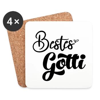 Bestes Gotti der Welt Schweiz Patentante Patin - Untersetzer (4er-Set) - Weiß - Vorne