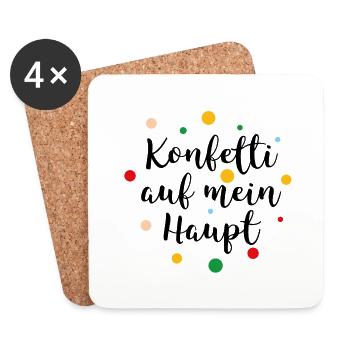 Konfetti auf mein Haupt - Untersetzer (4er-Set) - Weiß - Vorne