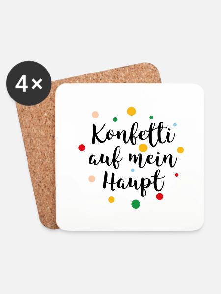 Konfetti auf mein Haupt - Untersetzer (4er-Set) - Weiß