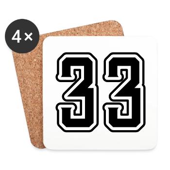33 Zahl symbol - Untersetzer (4er-Set) - Weiß - Vorne