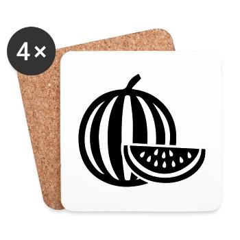 Melon fruit - Coasters (set of 4) - white - Front