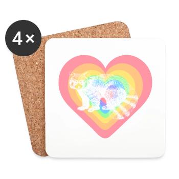 Red panda - Coasters (set of 4) - white - Front