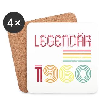 Legendär Seit 1960 Jahr Retro 60er Jahrgang - Untersetzer (4er-Set) - Weiß - Vorne