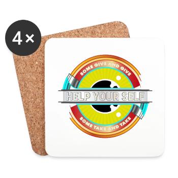 Help Your Self - Coasters (set of 4) - white - Front