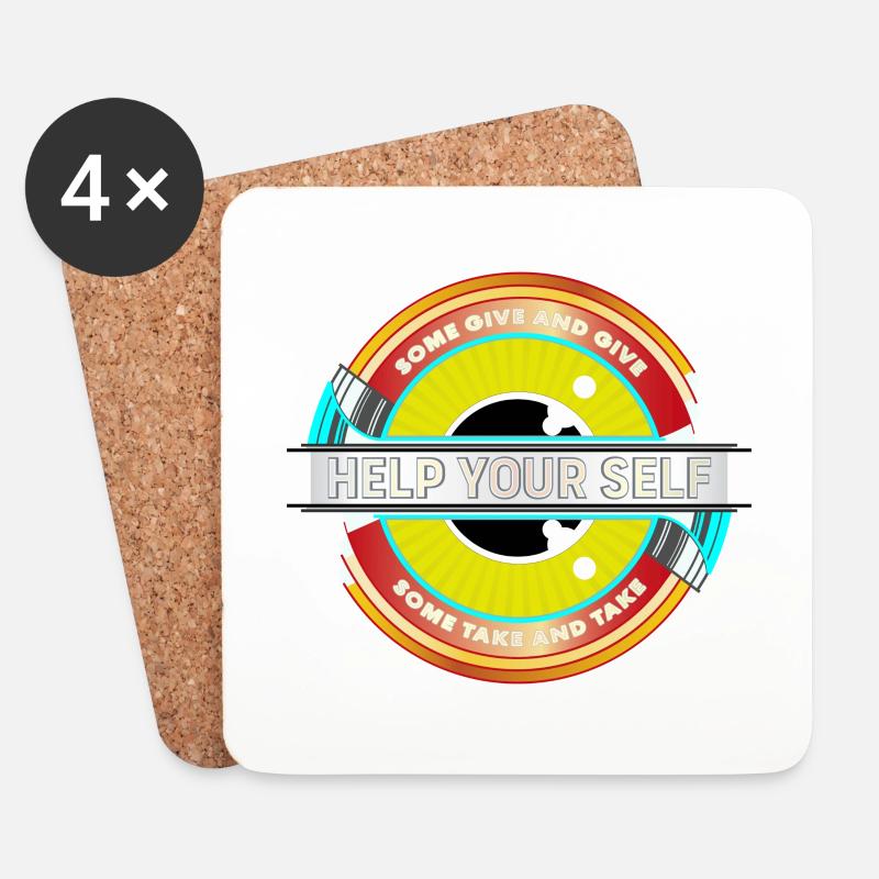 Help Your Self - Coasters (set of 4) - white