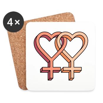 Lovers - Coasters (set of 4) - white - Front