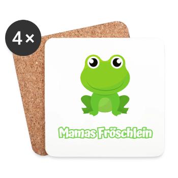 Mamas Fröschlein kleiner Frosch Tochter Sohn - Untersetzer (4er-Set) - Weiß - Vorne