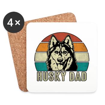 Husky Dad - Untersetzer (4er-Set) - Weiß - Vorne