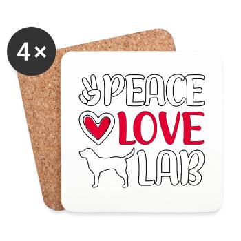 peace love lab - Untersetzer (4er-Set) - Weiß - Vorne