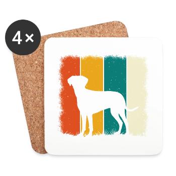 Labrador Rétro - Dessous de verre (lot de 4) - blanc - Devant