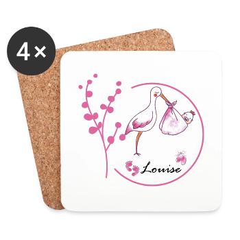 Given name Louise - Coasters (set of 4) - white - Front