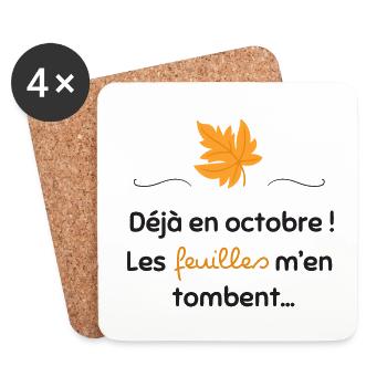 Déjà en octobre ! | Cadeau - Dessous de verre (lot de 4) - blanc - Devant