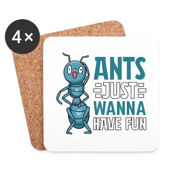 Ants just wanna have fun - Untersetzer (4er-Set) - Weiß - Vorne
