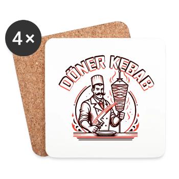 Official Cyber Doner Kebab T-Shirt - Coasters (set of 4) - white - Front