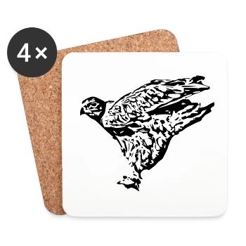 Peregrine Falcon Tree Falcon T-shirt Gift - Coasters (set of 4) - white - Front