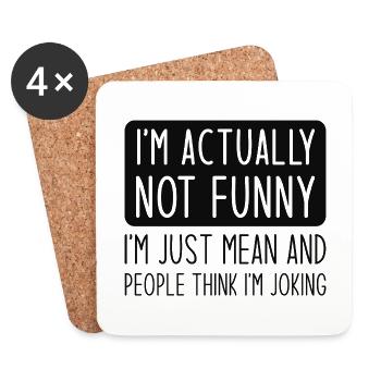 I’m Actually Not Funny - Coasters (set of 4) - white - Front