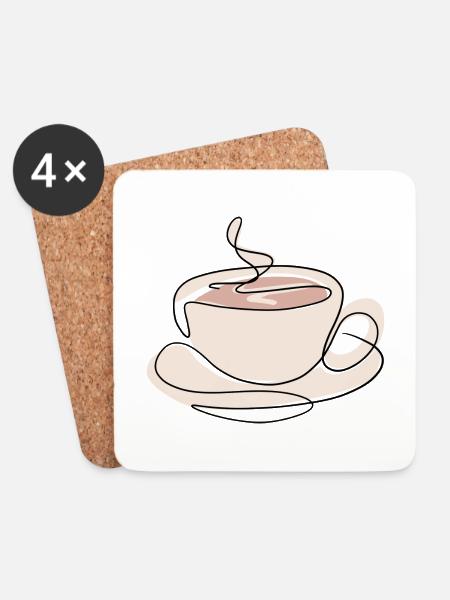 Kaffee Kaffeetasse Kaffeetrinker Kaffeeliebhaber - Untersetzer (4er-Set) - Weiß