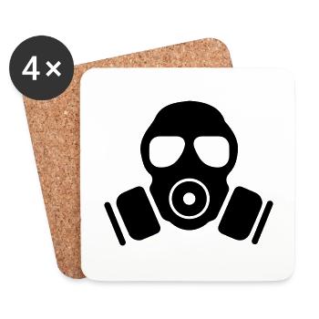 Gasmaske Symbol - Untersetzer (4er-Set) - Weiß - Vorne