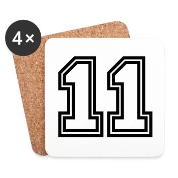 11 Number symbol - Coasters (set of 4) - white - Front
