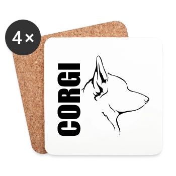 CORGI Profil Chiens Chien Wilsigns - Dessous de verre (lot de 4) - blanc - Devant
