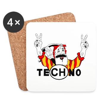 Techno, Wiltsch, Frech, Suisse - Dessous de verre (lot de 4) - blanc - Devant