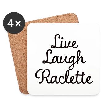 Live Laugh Raclette - Meme Drôle Fromage Raclette - Dessous de verre (lot de 4) - blanc - Devant