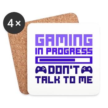 Gaming In Progress Men Women Funny Gamer Quote - Coasters (set of 4) - white - Front
