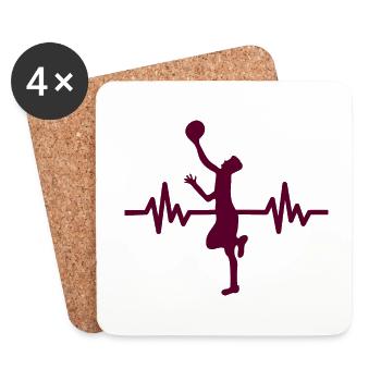 Haertbeat Basketball - États-Unis - Sports d’équipe - Cerceaux - Dessous de verre (lot de 4) - blanc - Devant