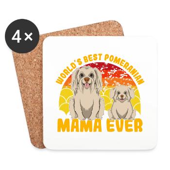 World's best Pomeranian Mama ever - Untersetzer (4er-Set) - Weiß - Vorne