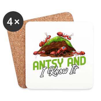 Antsy et je le sais - Dessous de verre (lot de 4) - blanc - Devant