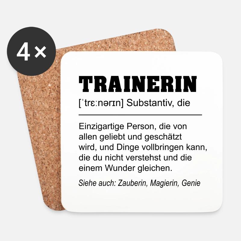Trainerin Definition schwarz - Untersetzer (4er-Set) - Weiß