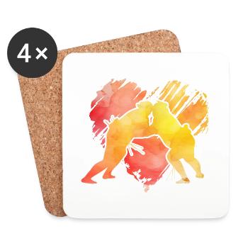 Sumo - Dessous de verre (lot de 4) - blanc - Devant