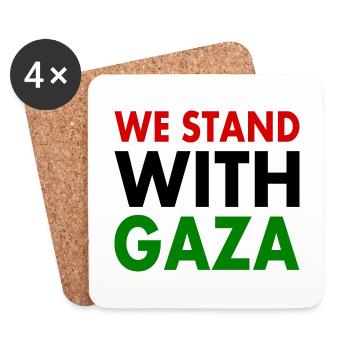 We stand with palestine - Dessous de verre (lot de 4) - blanc - Devant