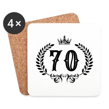 70 Zahl Kranz - Untersetzer (4er-Set) - Weiß - Vorne