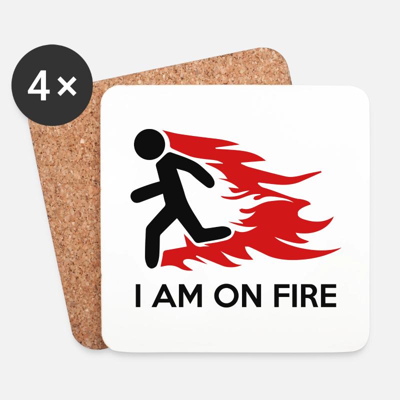 I Am On Fire - Coasters (set of 4) - white