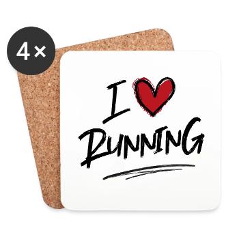 J’adore la course - Dessous de verre (lot de 4) - blanc - Devant