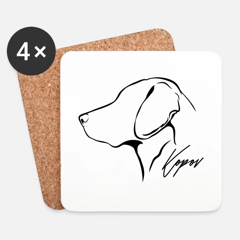 Slovensky KOPOV Profil Hunde Hund Wilsigns - Untersetzer (4er-Set) - Weiß