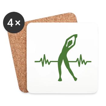 Heartbeat Gymnastique - Méditation Gymnastique Yoga - Dessous de verre (lot de 4) - blanc - Devant