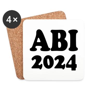 Abi 2024 - Untersetzer (4er-Set) - Weiß - Vorne