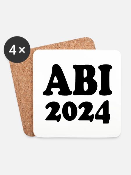Abi 2024 - Untersetzer (4er-Set) - Weiß