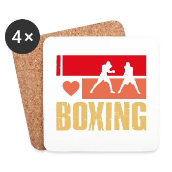 I love Boxing - Coasters (set of 4) - white - Front