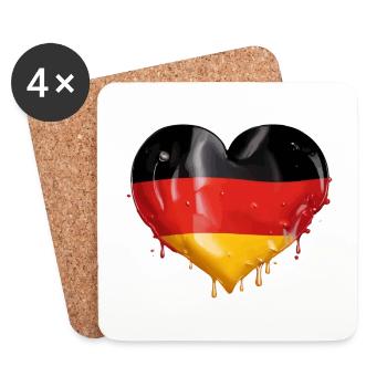 GERMANY HEART GERMANY FLAG GERMANY - Coasters (set of 4) - white - Front