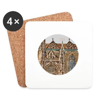 1255 Matthias Church Budapest - Untersetzer (4er-Set) - Weiß - Vorne