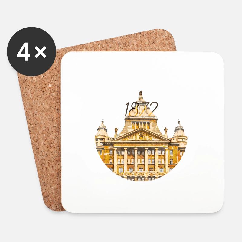 1872 Anker Palace Budapest - Untersetzer (4er-Set) - Weiß