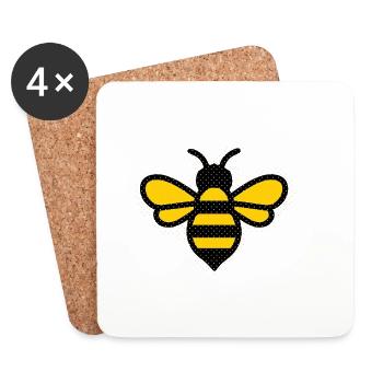 Pop Point Bee in Honey Style - Coasters (set of 4) - white - Front